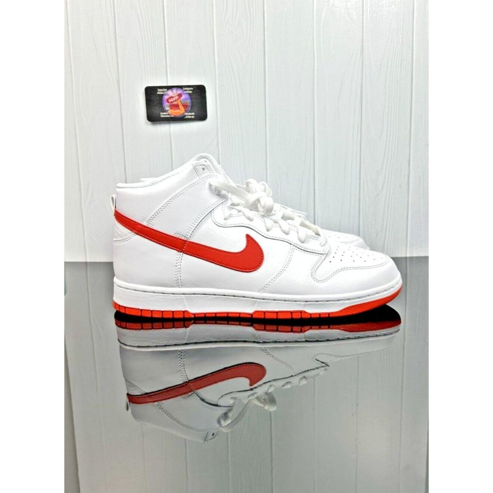 Size 12 Nike Dunk High Retro White Picante Red  DV0828-100 Men's Sneakers Shoes